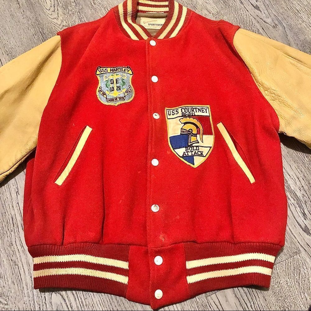 GAMEMASTER SPORTSWEAR Vtg 1960 Ohio State Letterman Jacket Coat Navy Wool Large - Picture 2 of 11